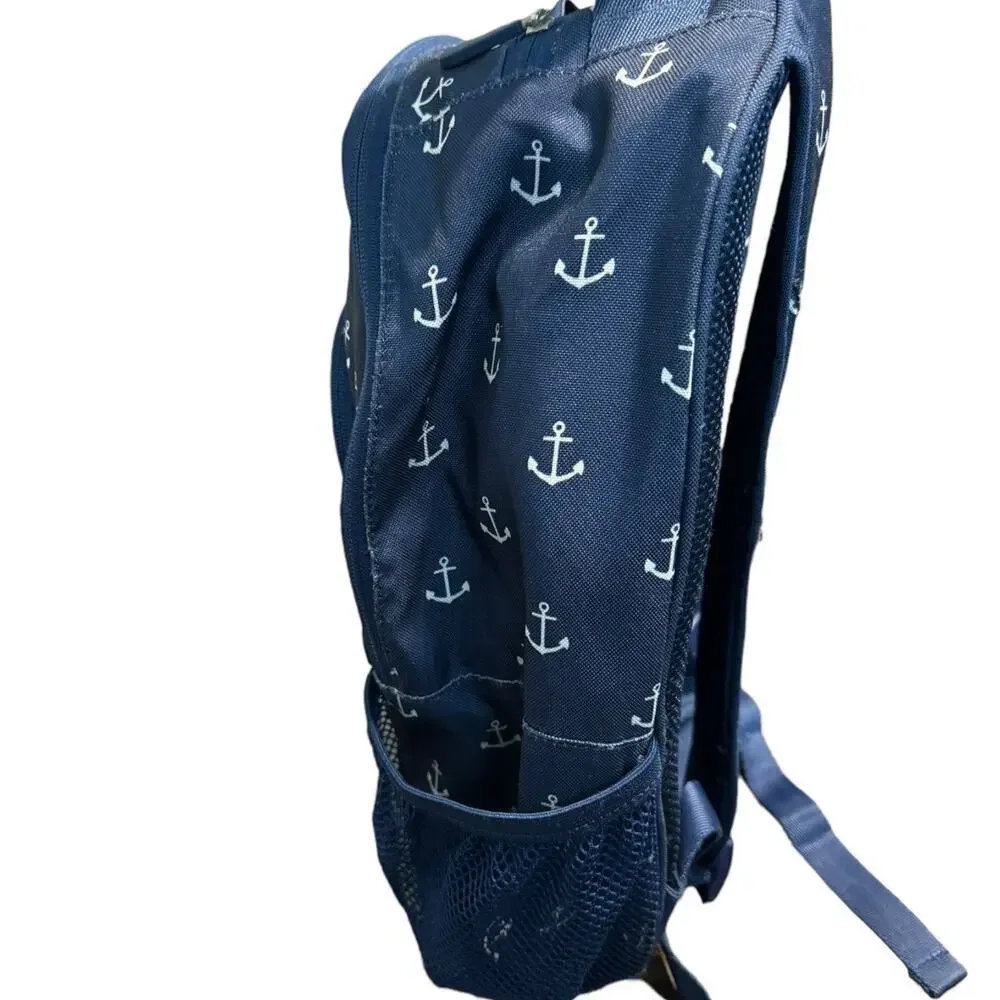 Pottery Barn Teen Gear-Up Navy Anchor Backpack Embroidered Reese